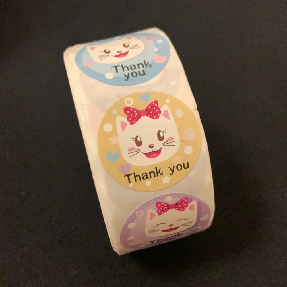 Roll of 500 Thank You Stickers 1